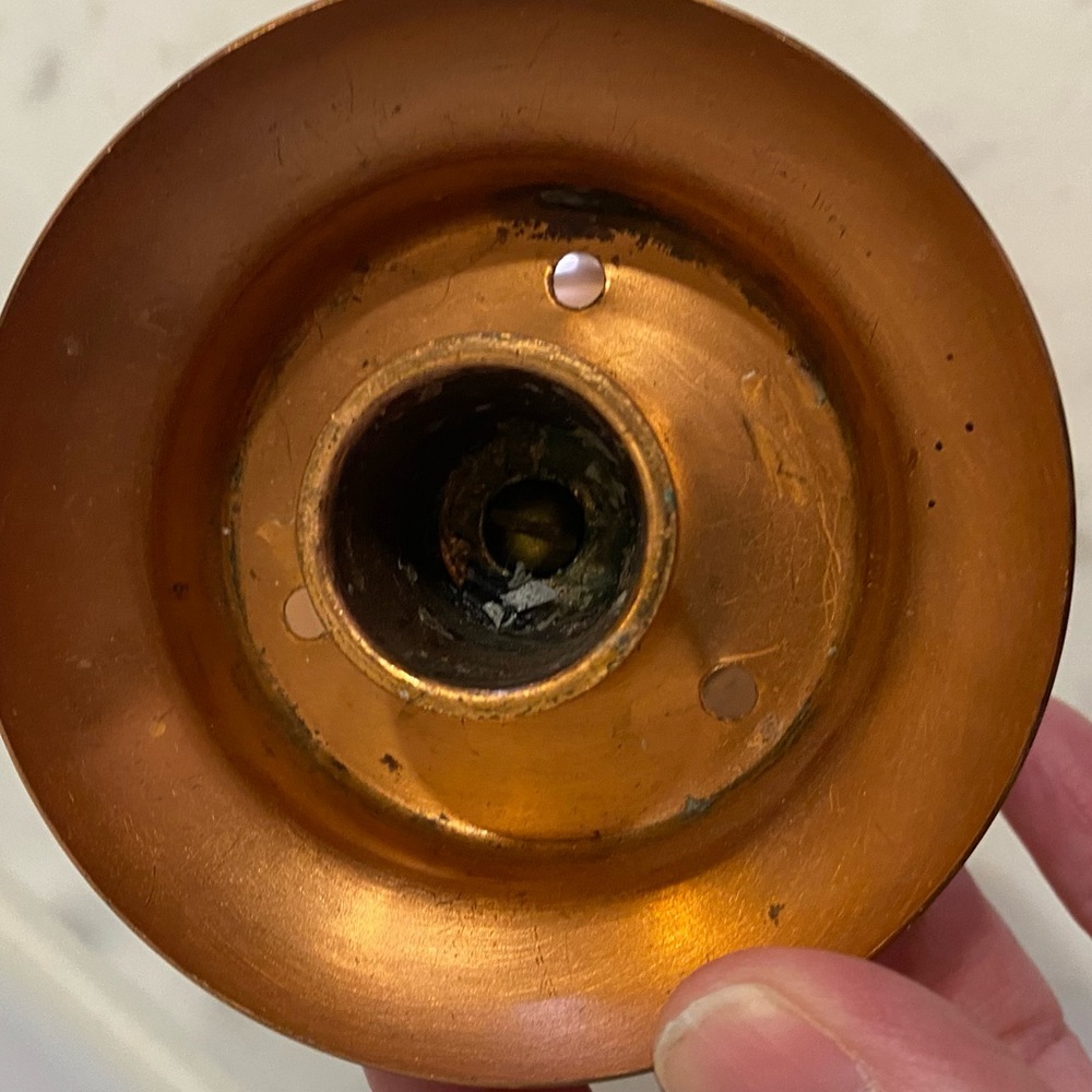 Vintage Coppercraft Guild Copper And Wood Candlestick Vintage Mid Century Modern - Picture 6 of 10
